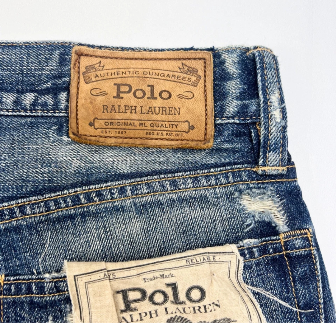 Polo Ralph Varick Slim Straight Distressed Jeans
