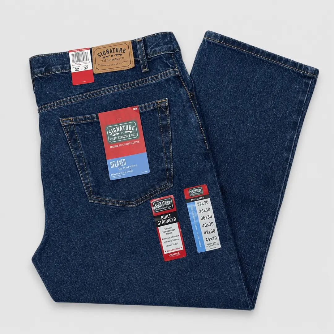 Signature by Strauss Denim Blue Jeans Relaxed Fit