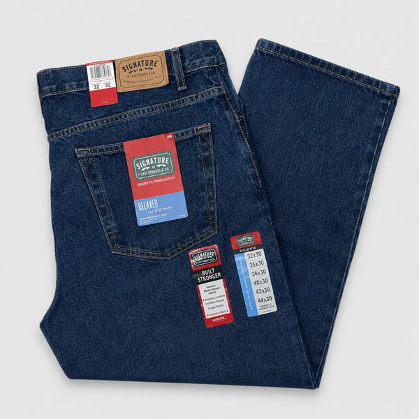 Signature by Strauss Denim Blue Jeans Relaxed Fit