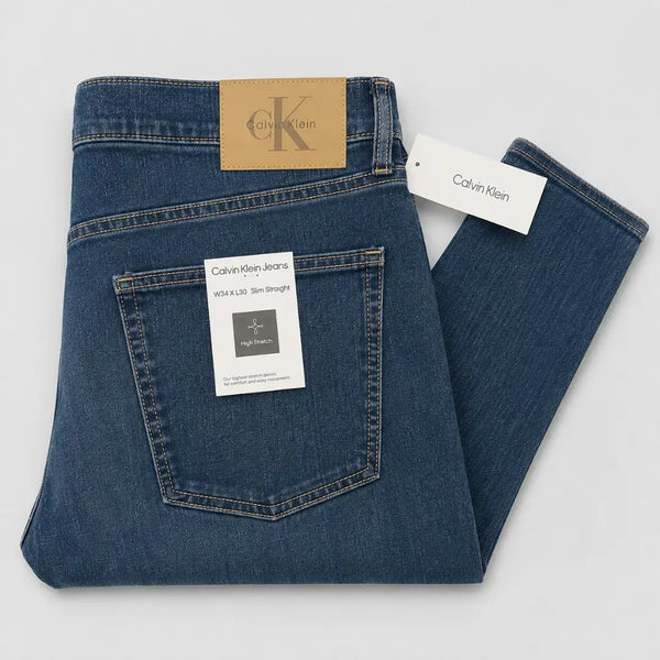 Slim Straight Blue Jeans