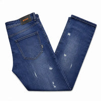 Distressed Stretch Jeans Blue
