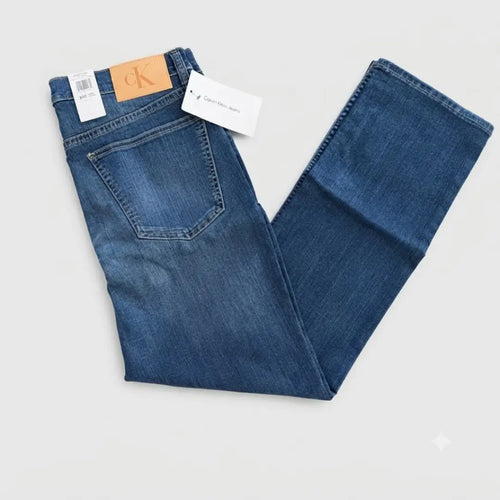 Men’s Straight Jeans Dark Wash High Stretch Denim