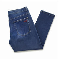 Regular Tapered Leg Distressed Jeans