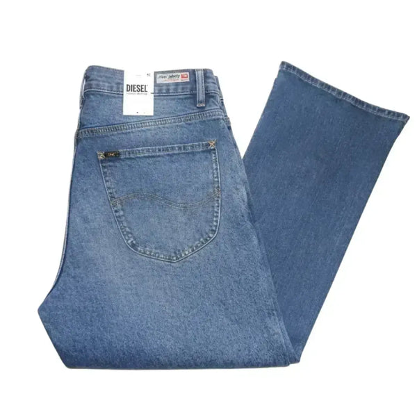 Blue Stretch Straight Denim High Rise Jeans