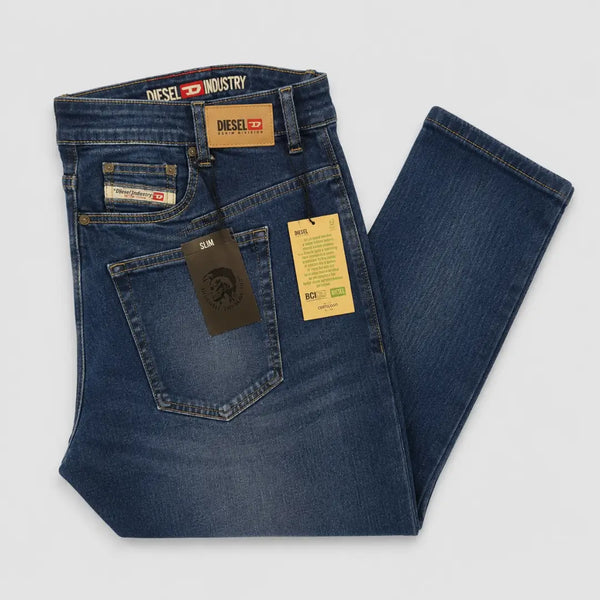 Slim Fit Stretch Jeans Denim Medium Blue