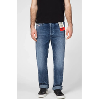 Blue Stretch Straight Denim High Rise Jeans