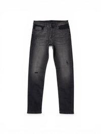 Grey Slim Fit Jeans Distressed Designer