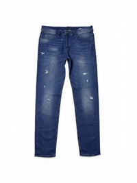 Distressed Stretch Jeans Blue