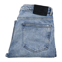 Slim Straight Jeans Button Fly Blue Denim