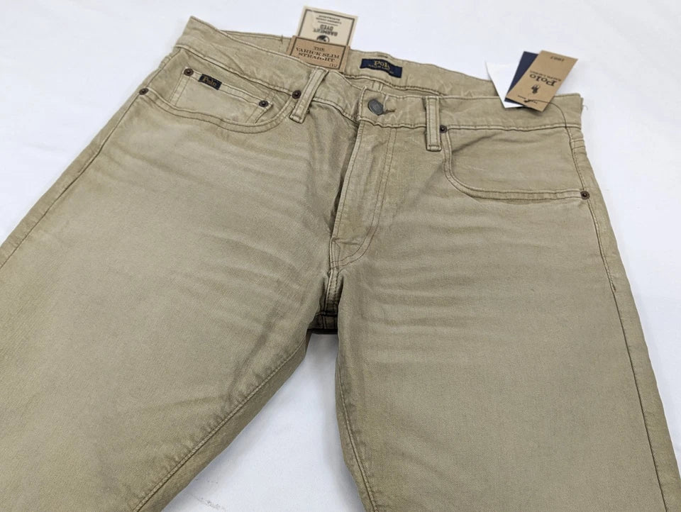 Polo Ralph Varick Slim Straight Tan Jean Pants