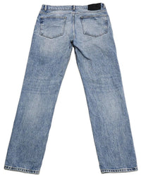 Slim Straight Jeans Button Fly Blue Denim