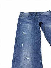 Distressed Stretch Jeans Blue