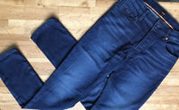 Tapered Fit Jeans Dark Blue Super Stretch Denim