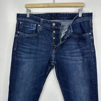 Cash Blue Stretch Denim Regular Fit Straight Button Fly