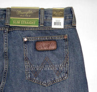 NEW Retro Slim Straight Fit Jeans Blue Denim
