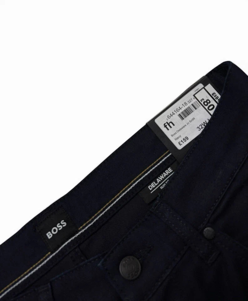 Hugo Boss Delaware Slim Fit Jeans  Navy Stretch Designer  Pants